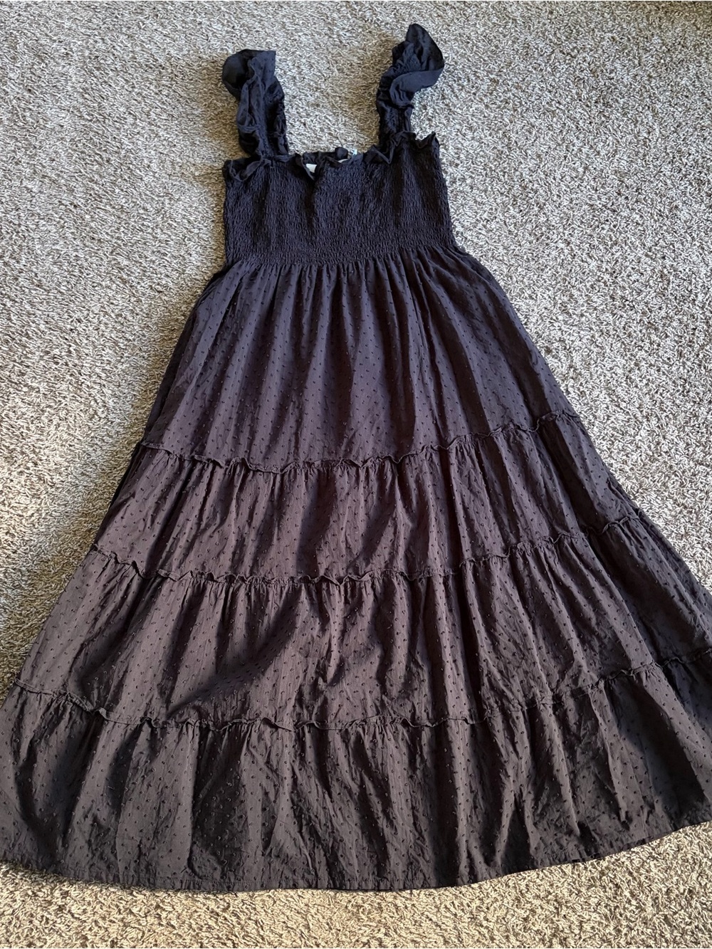Hill House Home Size S Black The Nap Dress Swiss Dot Smocked Ellie Maxi Dress